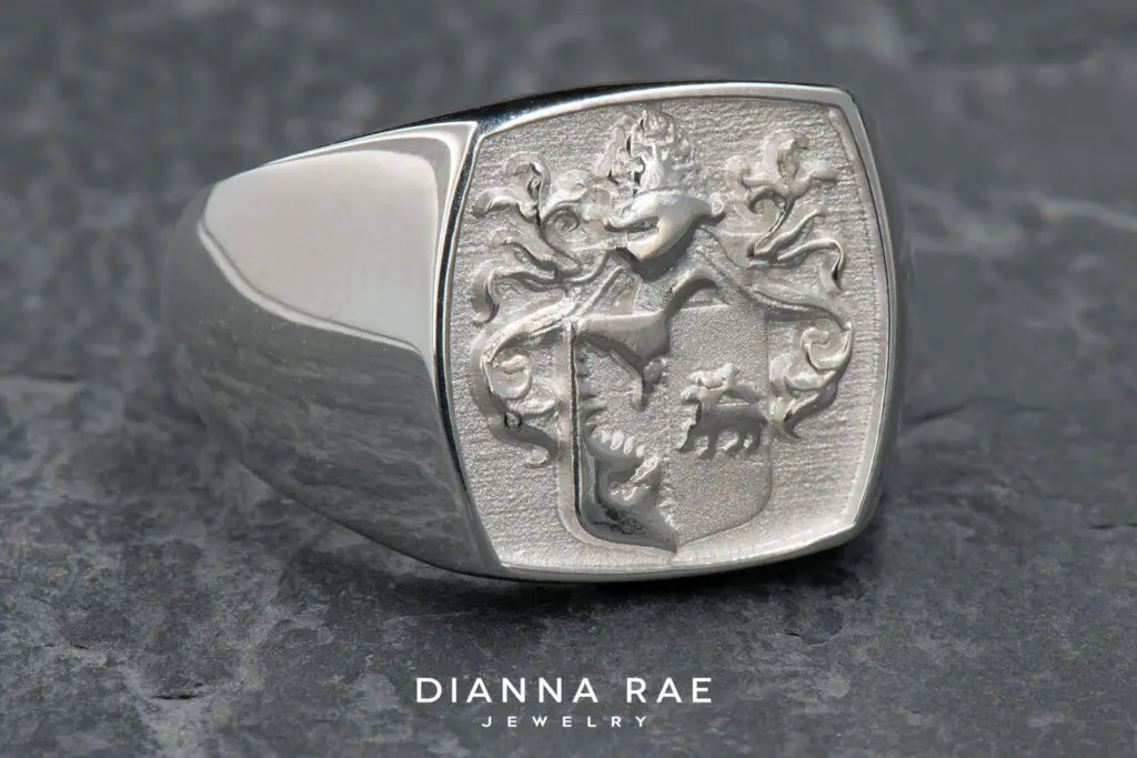 Sterling Silver Custom Family Crest Class Ring