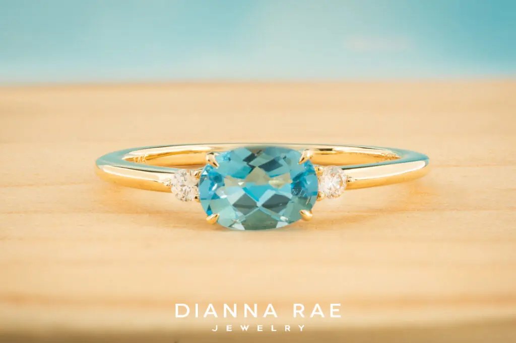 14K Yellow Gold London Blue Topaz Ring