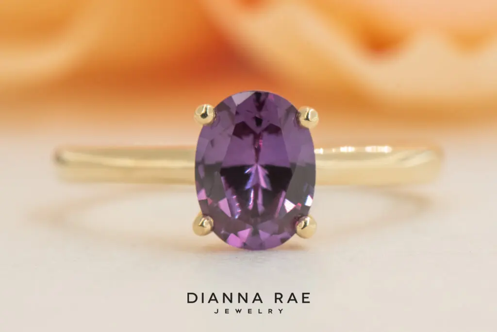 10K Yellow Gold Class Ring with Lab Grown Alexandrite