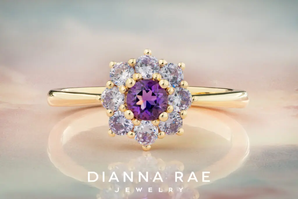 10K Yellow Gold Purple Amethyst Ring