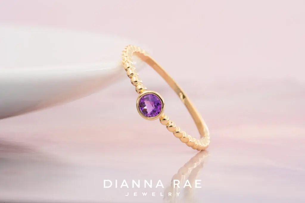 14K Yellow Gold Amethyst Ring