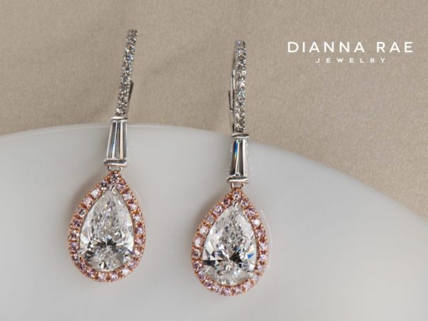 432ct GIA Faint Pink Diamond Drop Earrings  Rare Colors