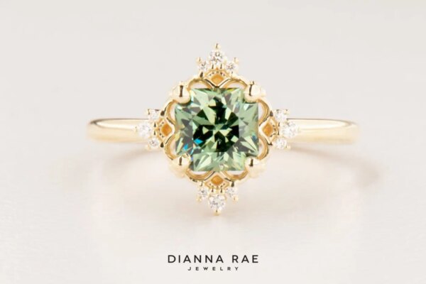 Yellow Gold Demantoid Garnet Ring