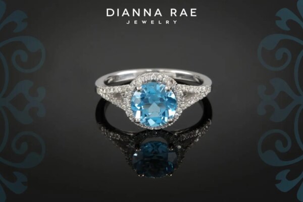 White Gold Sky Blue Topaz Ring