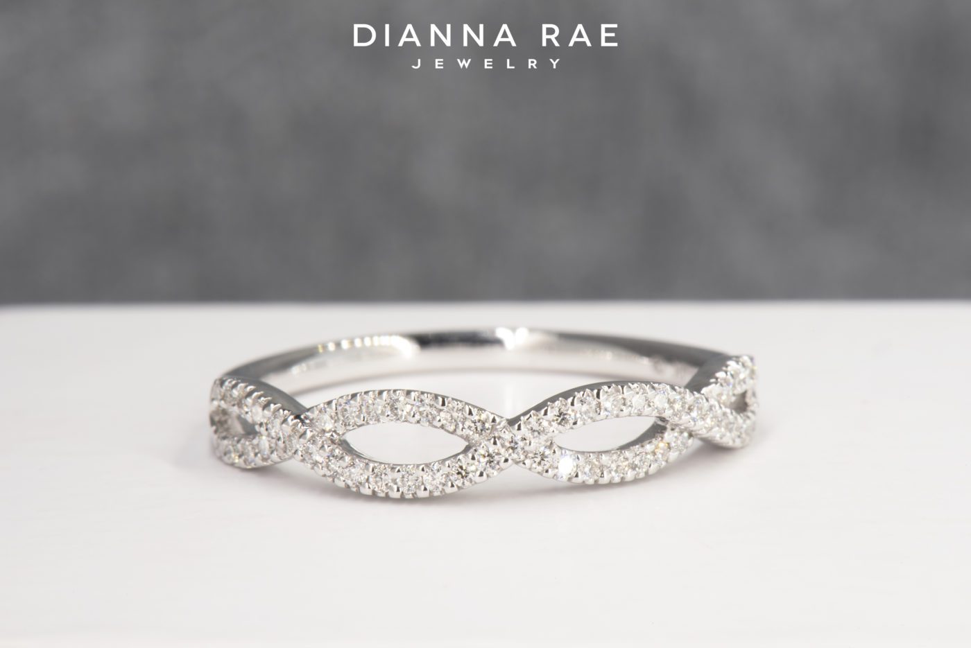 White Gold Cross-Over Diamond Band - Dianna Rae Jewelry