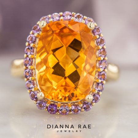 200-00400_DRJ3097_Cushion-Cut-Mexican-Fire-Opal-And-Amethyst-Cluster-Ring_01-1-1-scaled