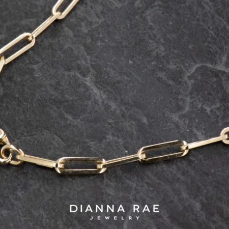 14k Yellow Gold Large Paper Clip Chain Bracelet - Dianna Rae Jewelry