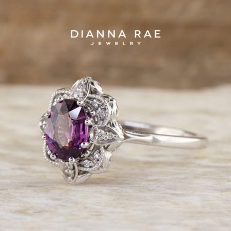 DRJ_DRJB04_White-Gold-Purple-Garnet-Ring-with-Floral-Design-Diamond-Accents-and-Milgrain-Detail_03-1