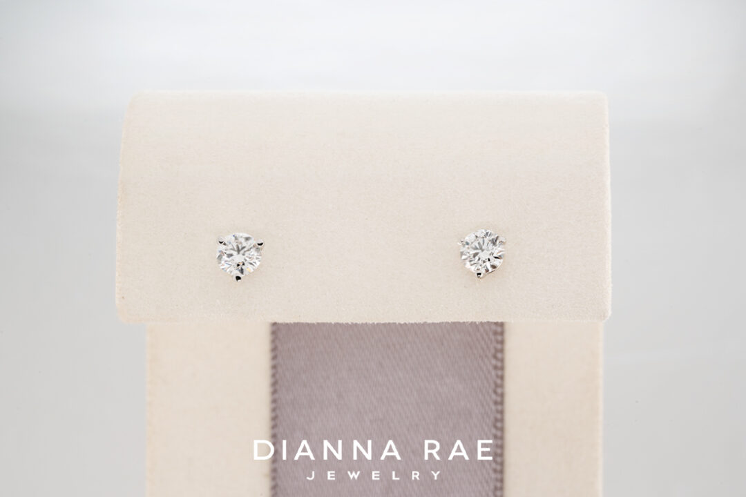 0.51 Carat Total Weight White Gold Natural Diamond Studs