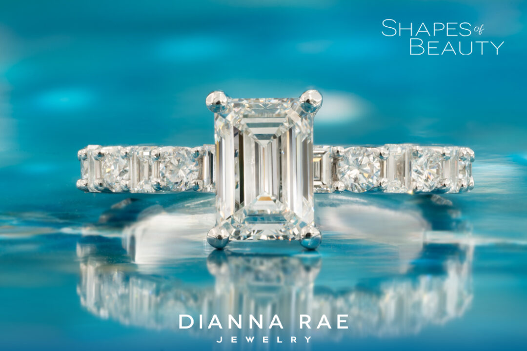 Joyful - Emerald and Various Shaped Accented Diamond Ring