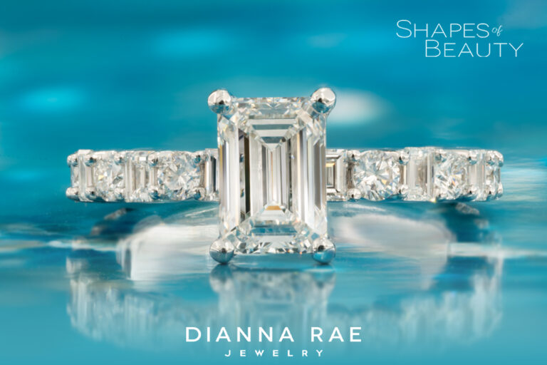 Joyful - Emerald and Various Shaped Accented Diamond Ring