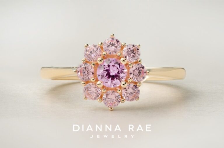 10K Yellow Gold Imitation Pink Tourmaline Ring