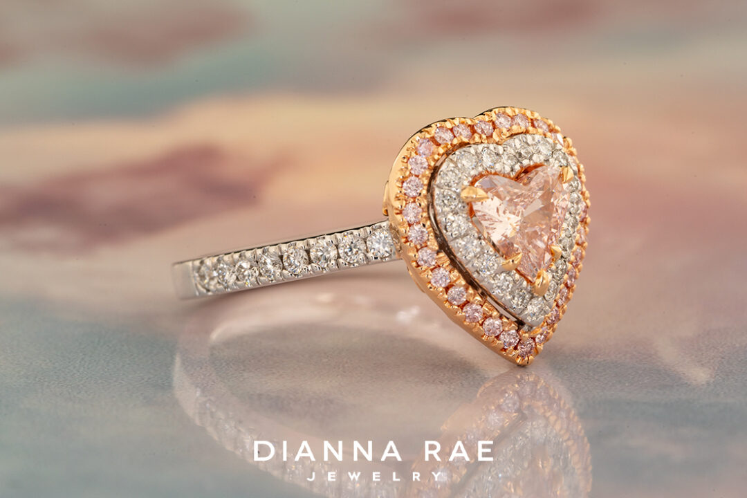 Pink Diamond Heart Ring - Image 2