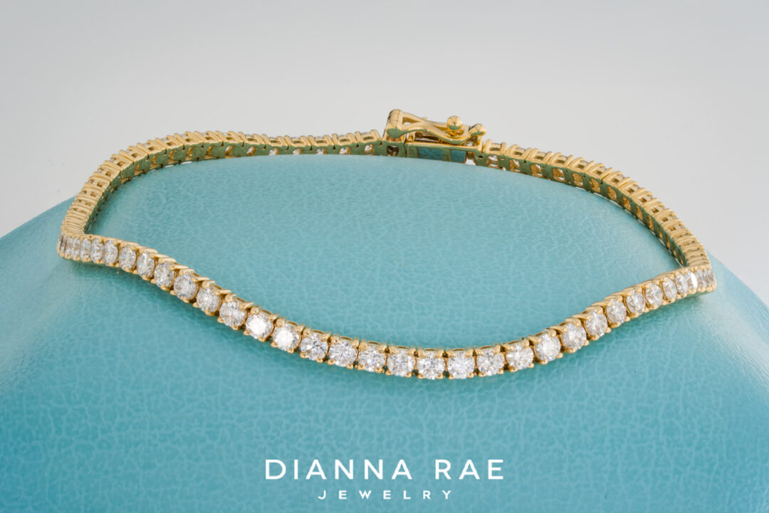 3 Carat Yellow Gold Lab grown Diamond Tennis Bracelet