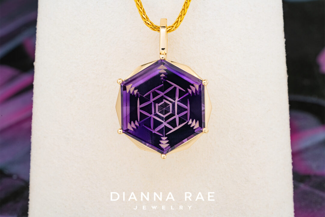 Diamonds in Space Amethyst Pendant - Image 3