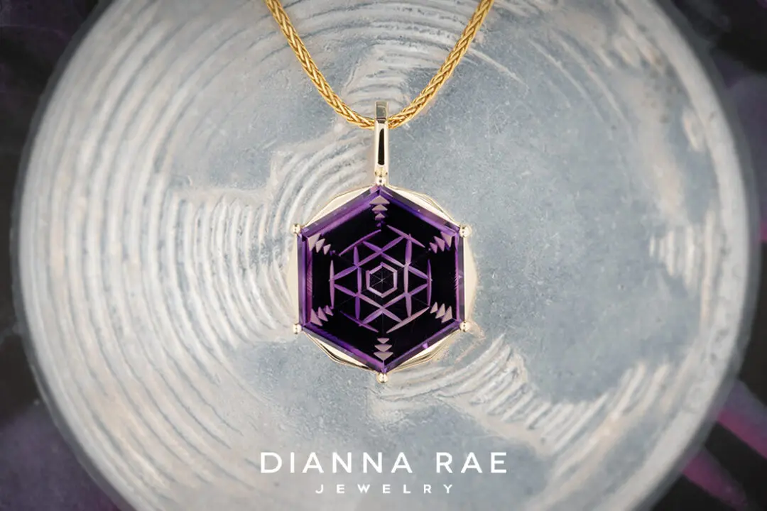 Diamonds in Space Amethyst Pendant