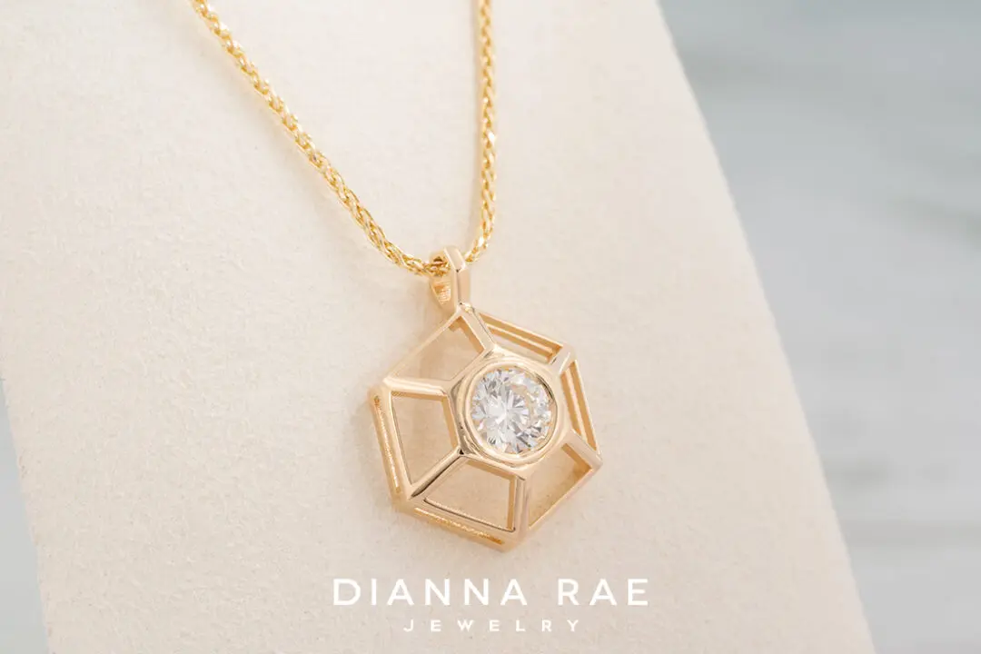 Cupola Lab grown Diamond Pendant (Large) - Yellow Gold