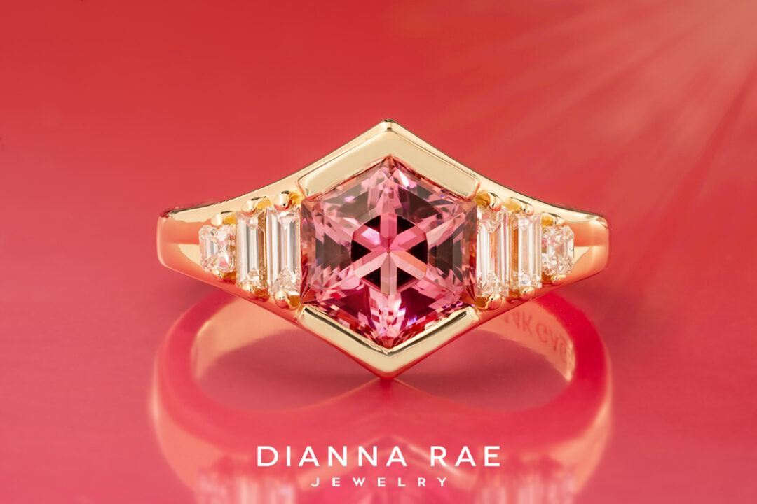 Pink Tourmaline Diamond Ring