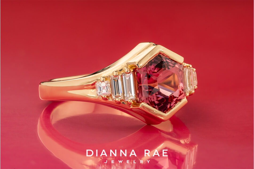 Pink Tourmaline Diamond Ring - Image 2