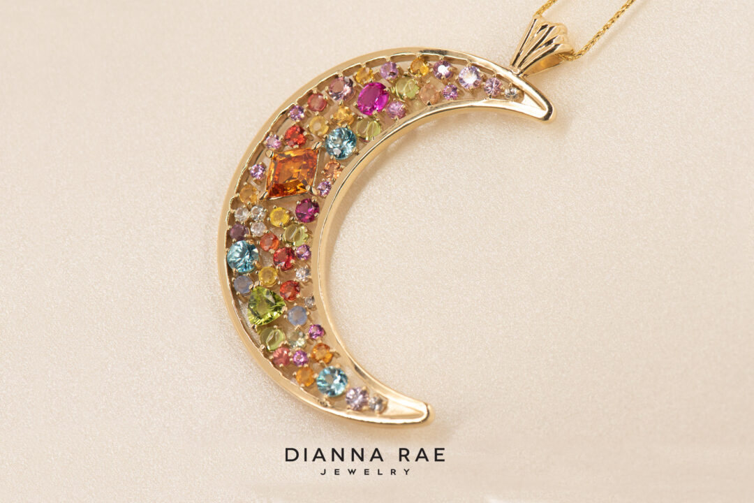 Custom Crescent Moon Pendant - Image 2