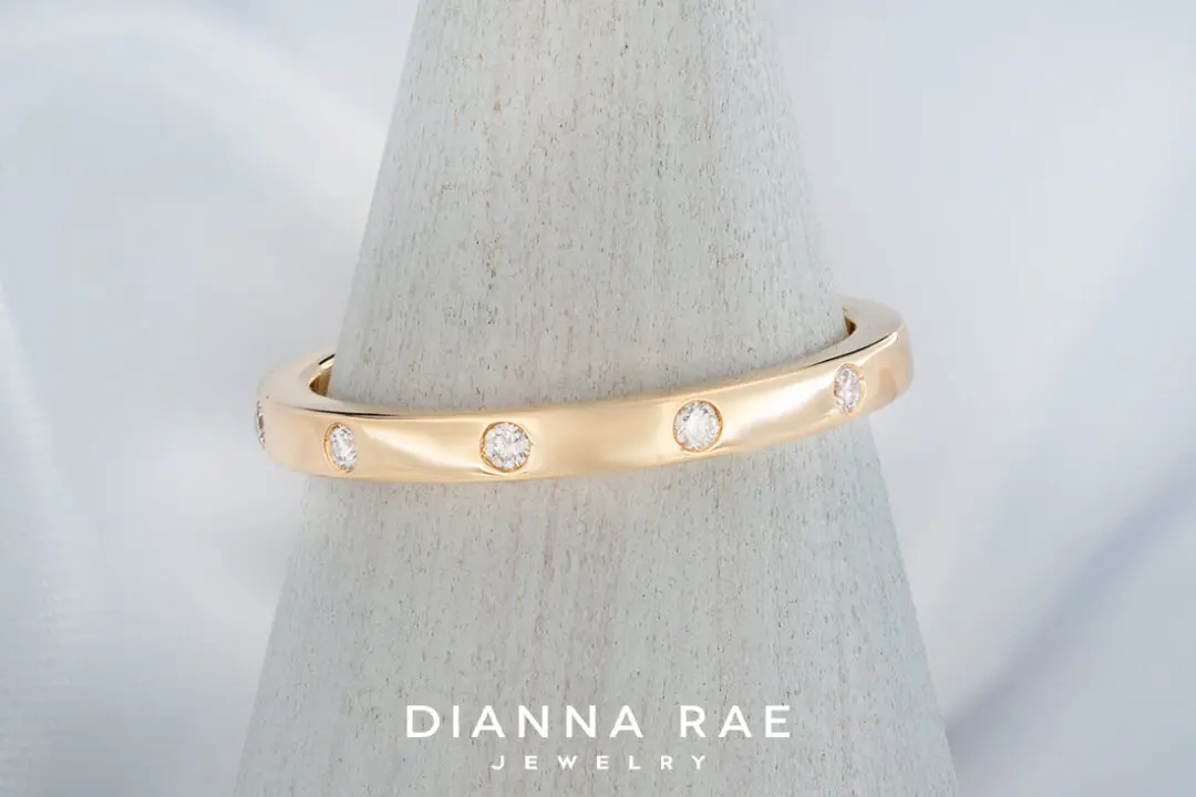 14K Yellow Gold Diamond Band