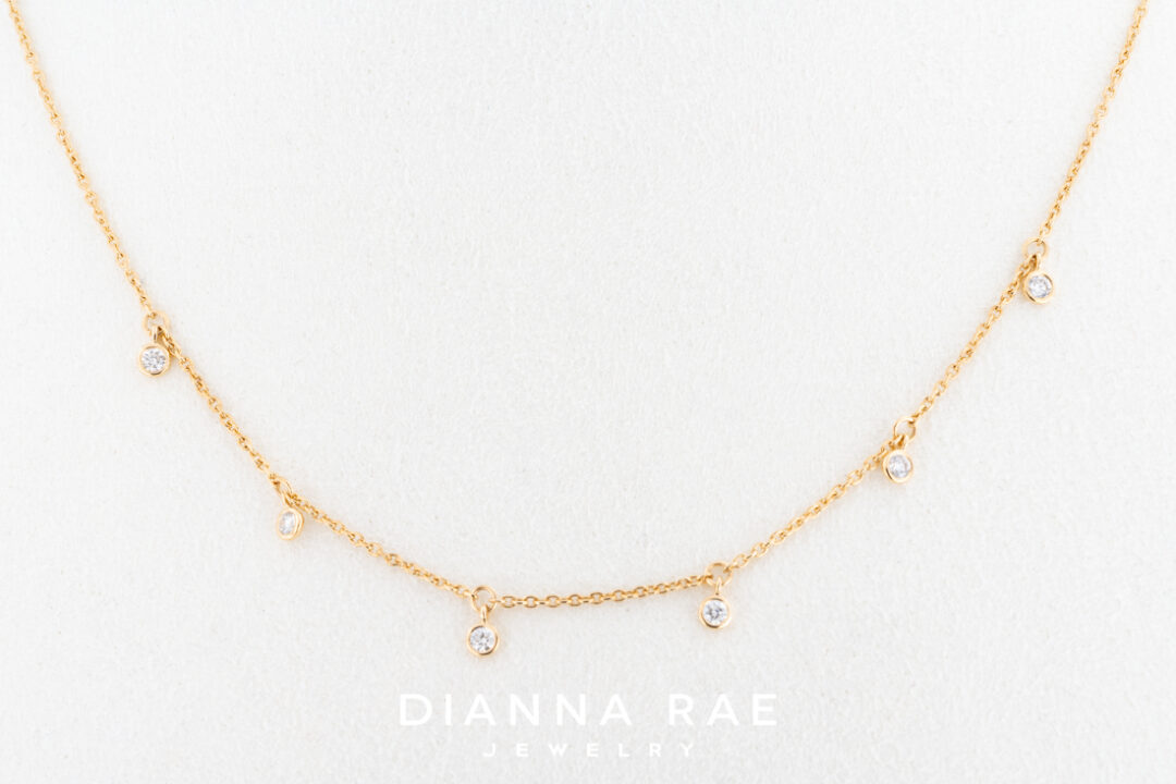 Diamond Dangle Station Necklace