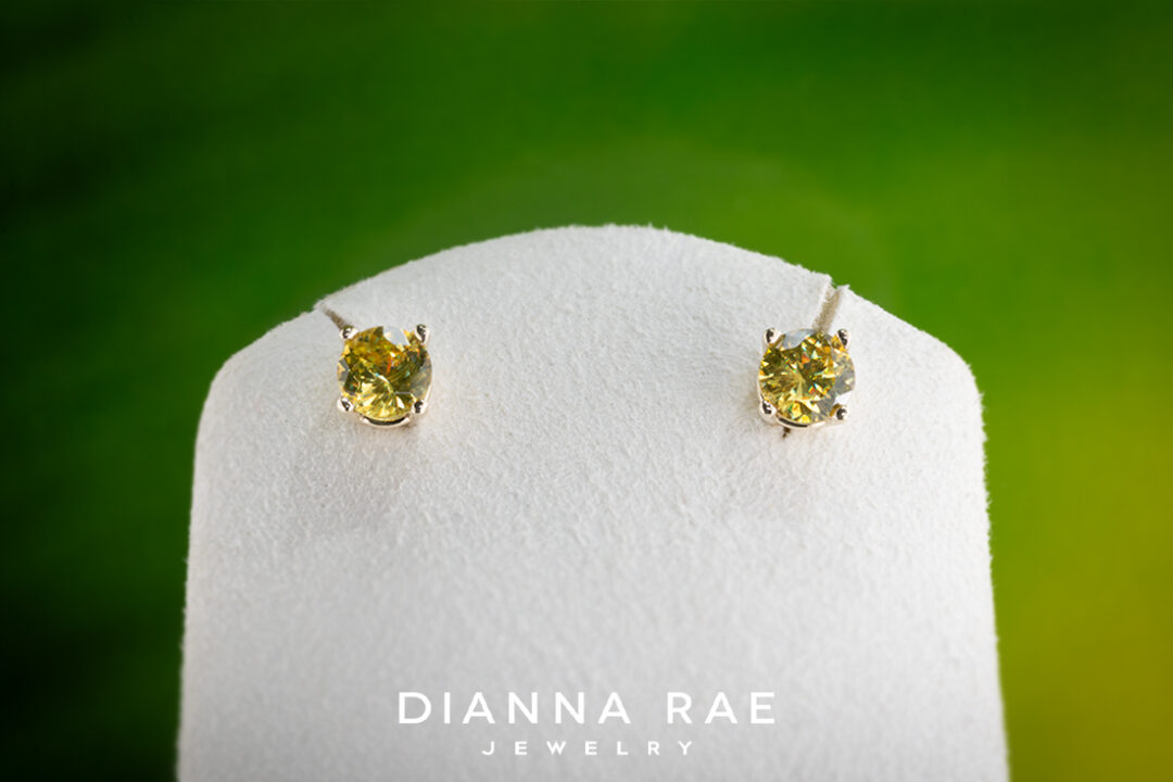 14K Yellow Gold Sphene Studs