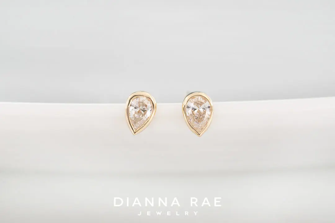 Yellow Gold Bezel-Set Diamond Studs