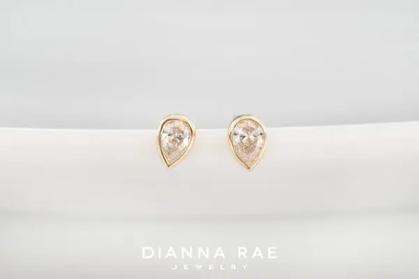Yellow Gold Bezel-Set Diamond Studs