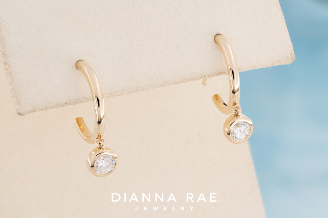 Yellow Gold Diamond Dangle Earrings