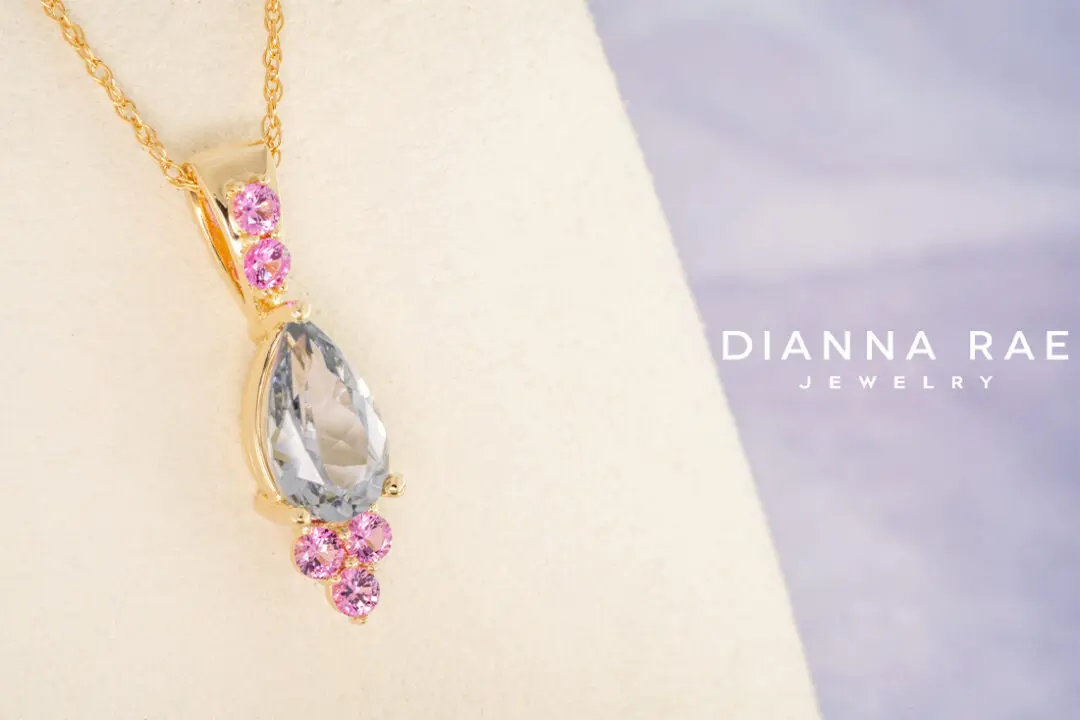Violet Tourmaline Pendant with Pink Sapphire Accents