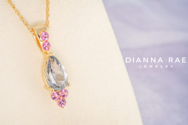 Violet Tourmaline Pendant with Pink Sapphire Accents