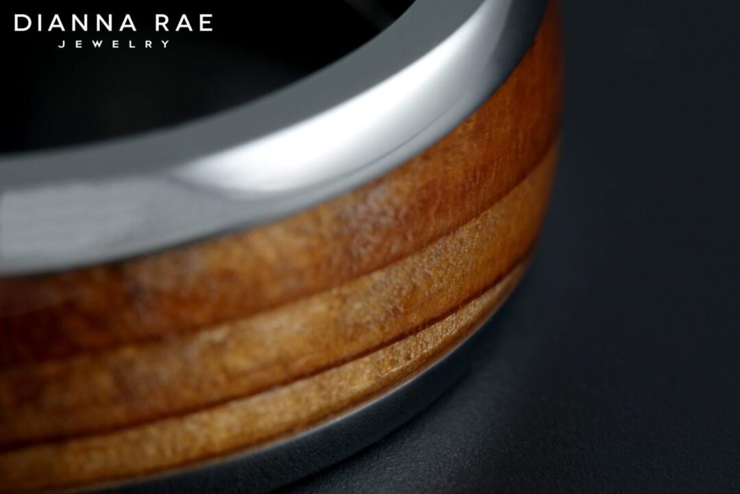 Titanium Cypress Wood Wedding Band