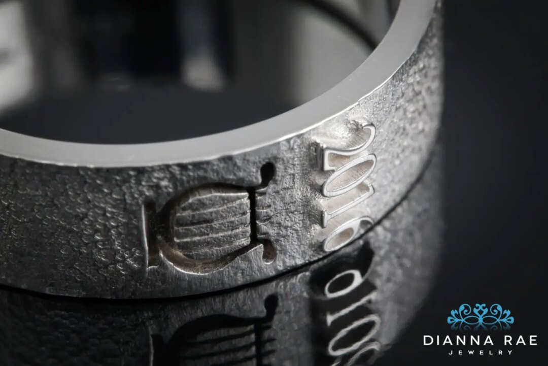 Continuum Hand Stippled Class Ring