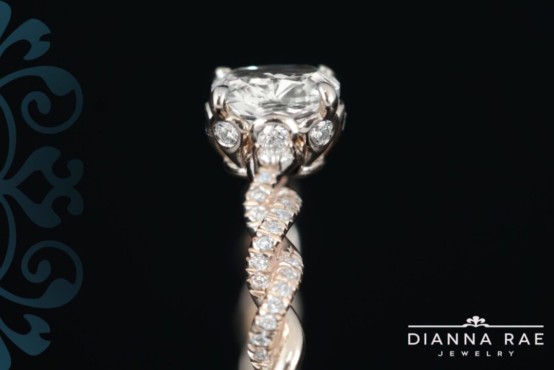 Rose Gold Oval Diamond Infinity Twist Engagement Ring