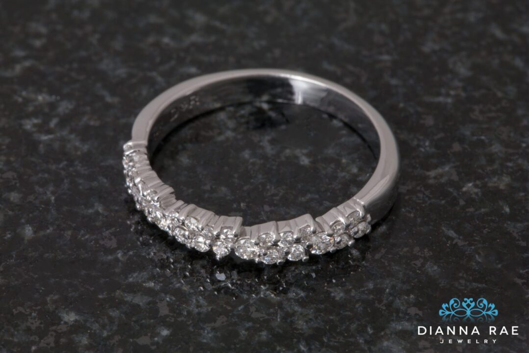White Gold Confetti Diamond Wedding Band
