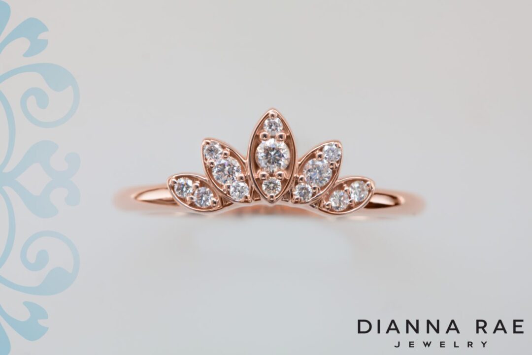 Rose Gold Diamond Crown Wedding Band