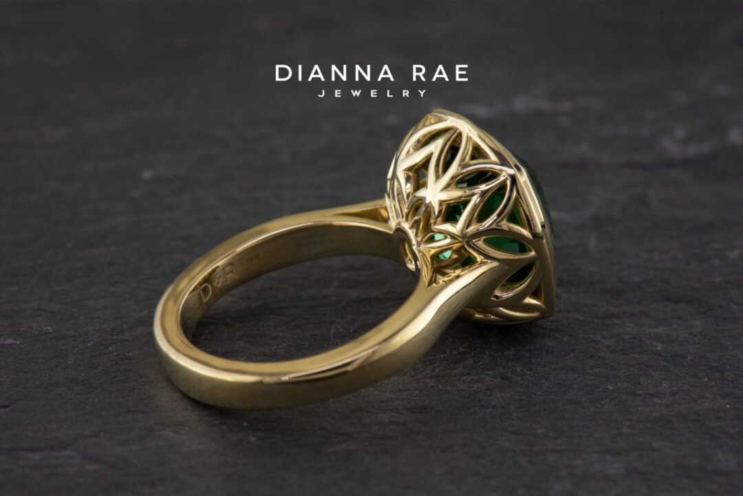 Yellow Gold Tourmaline Cocktail Ring - Image 2