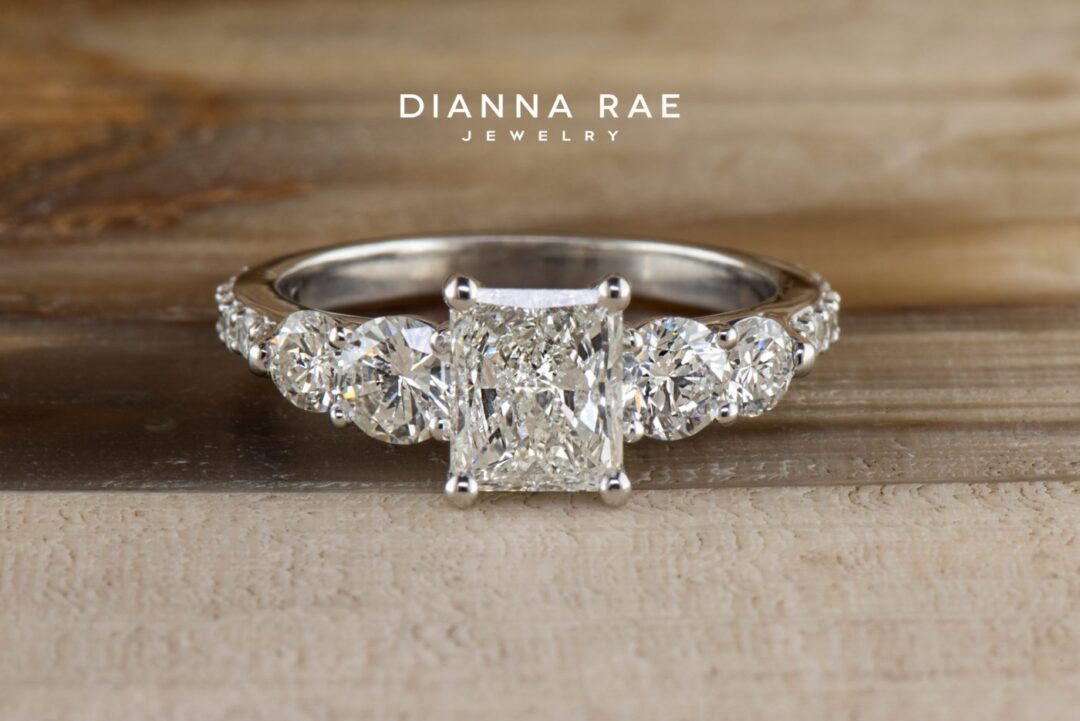 White Gold 5 Stone Diamond Engagement Ring