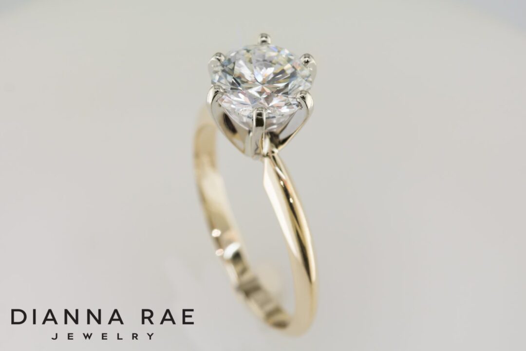Two-tone Diamond Solitaire Engagement Ring
