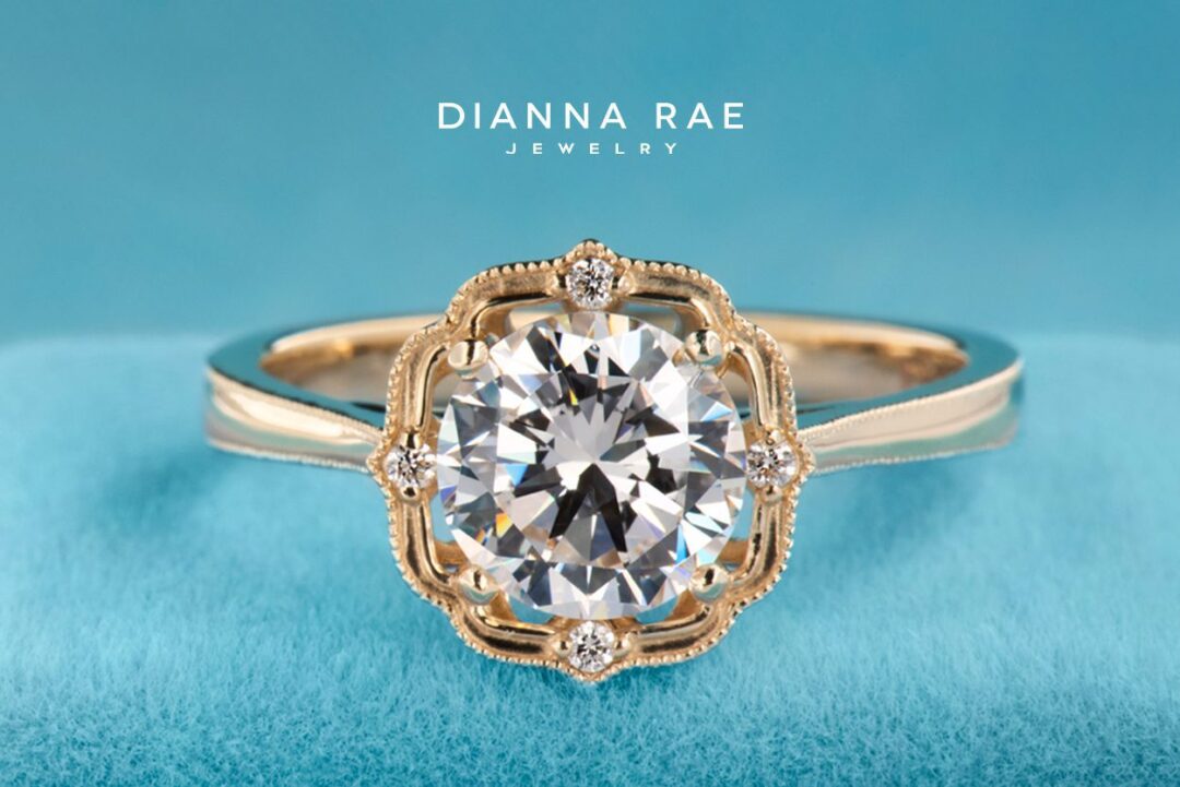 Daisy - Yellow Gold Engagement Ring with Milgrain Detail