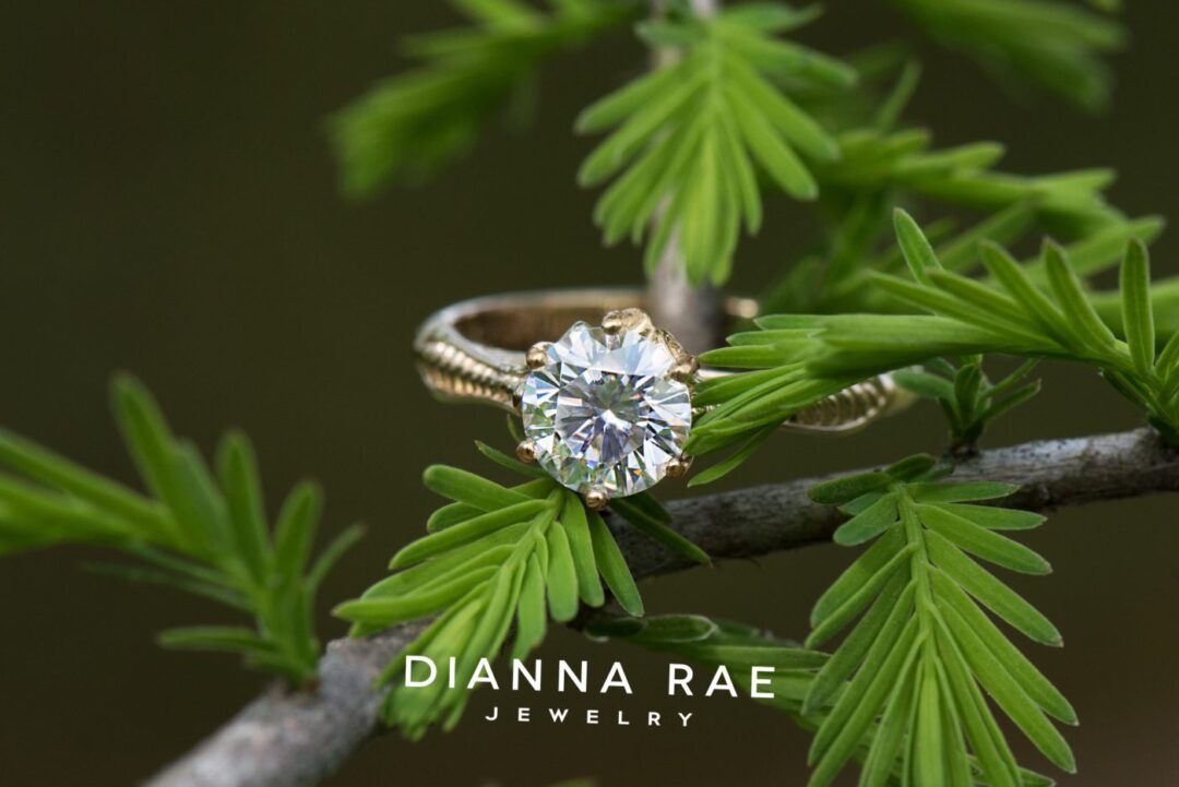 Violet - Yellow Gold Moissanite Engagement Ring - Image 3