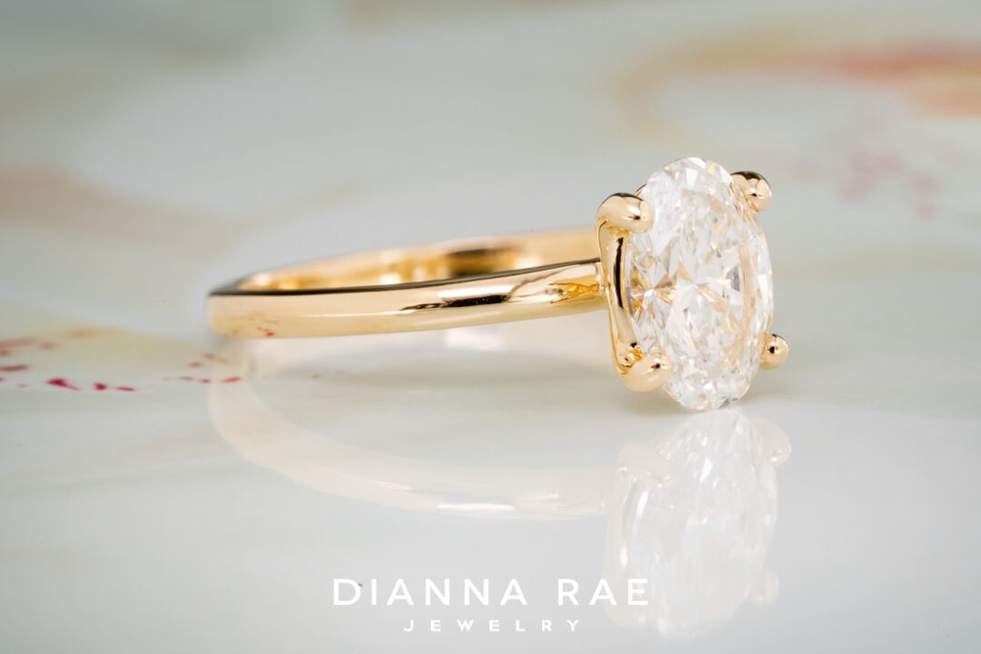 Oval Solitaire Engagement Ring - Image 2