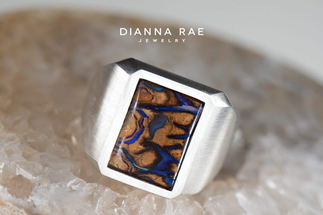 Sterling Silver Koroit Opal Signet Ring