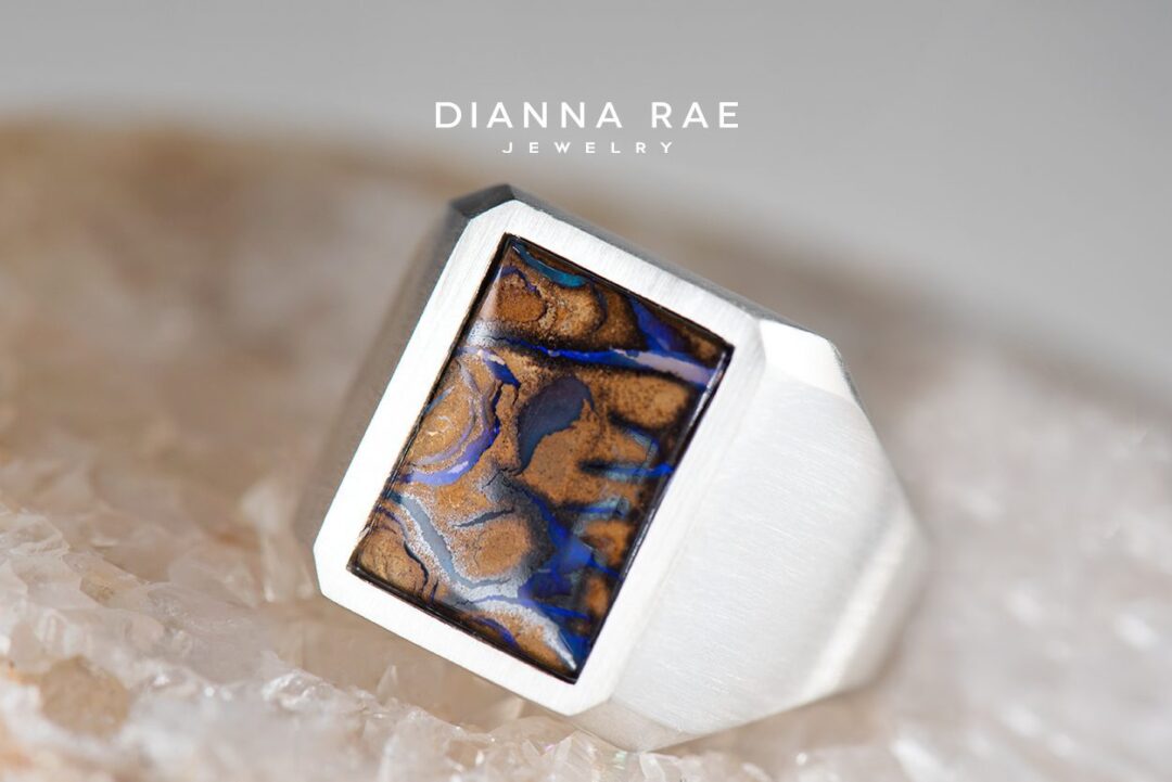 Sterling Silver Koroit Opal Signet Ring - Image 2