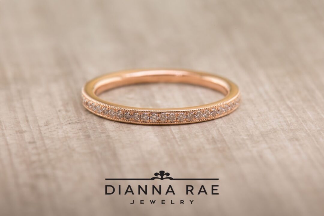 Rose Gold Vintage Diamond Wedding Band