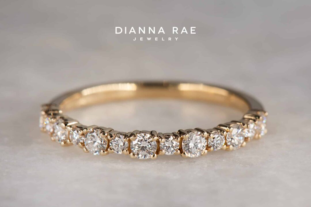 14kt Yellow Gold Alternating Round Diamond Band