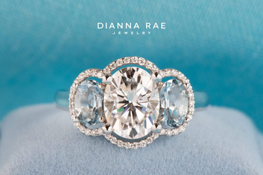 White Gold Three Stone Engagement Ring