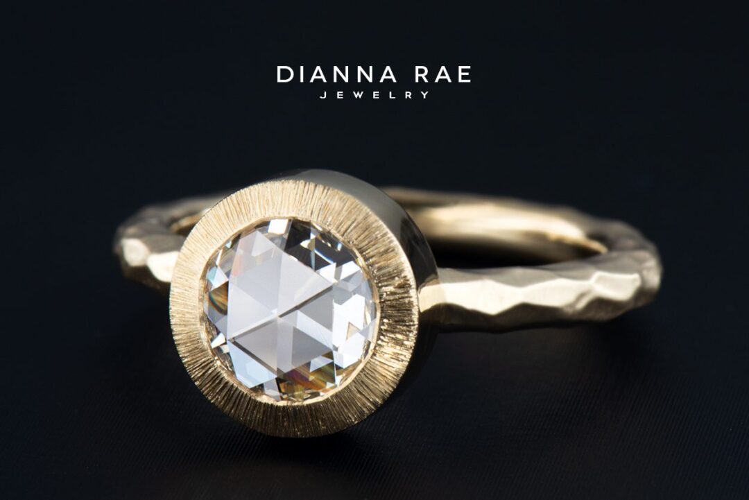 Yellow Gold Rose-Cut Diamond Bezel Engagement Ring - Image 2