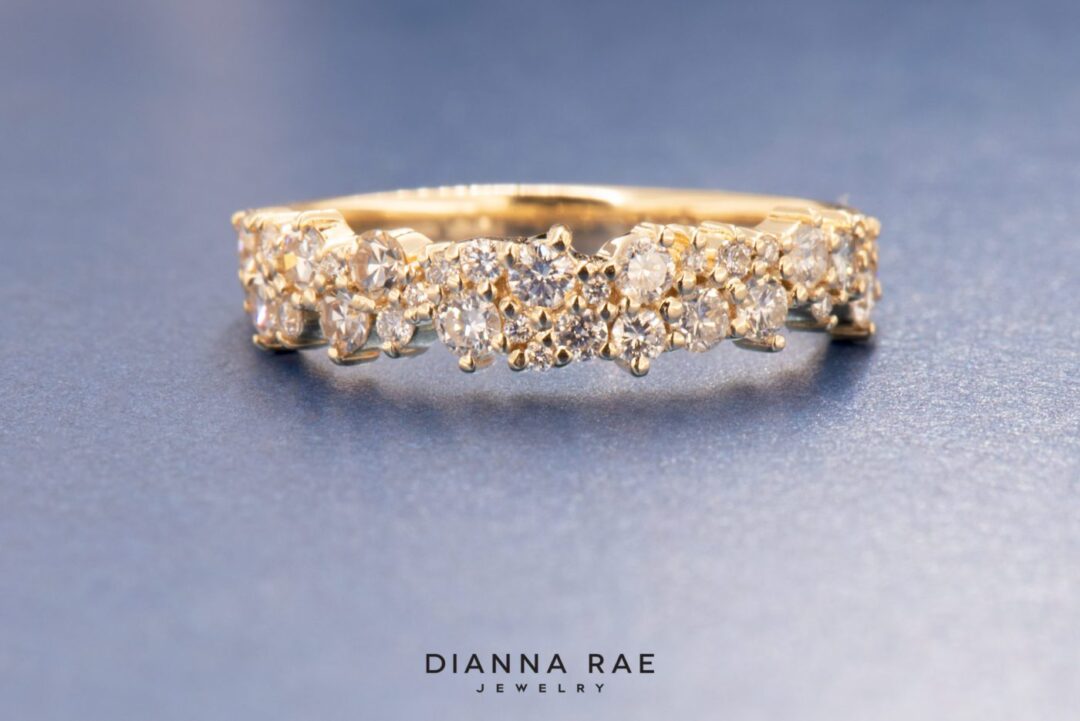 Yellow Gold Diamond Confetti Style Wedding Band - Image 5